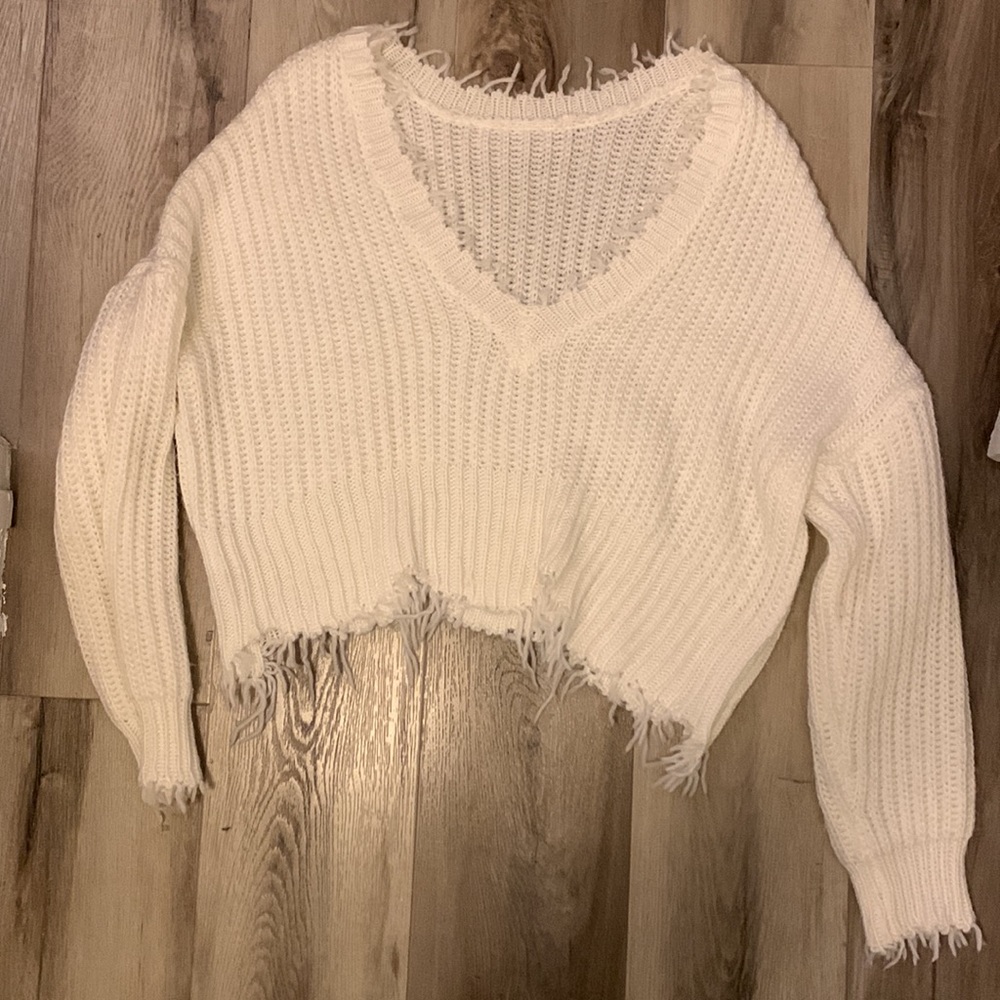 Free People white cropped sweater